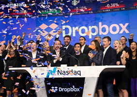 Dropbox股价上市首日大涨36% 市值超120亿美元